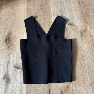 ALC Black Ribbed Crop Top Size S‎